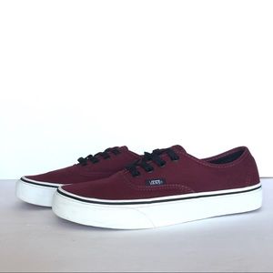 Vans Authentic Lo Burgundy Red Canvas Women Shoes 7.5